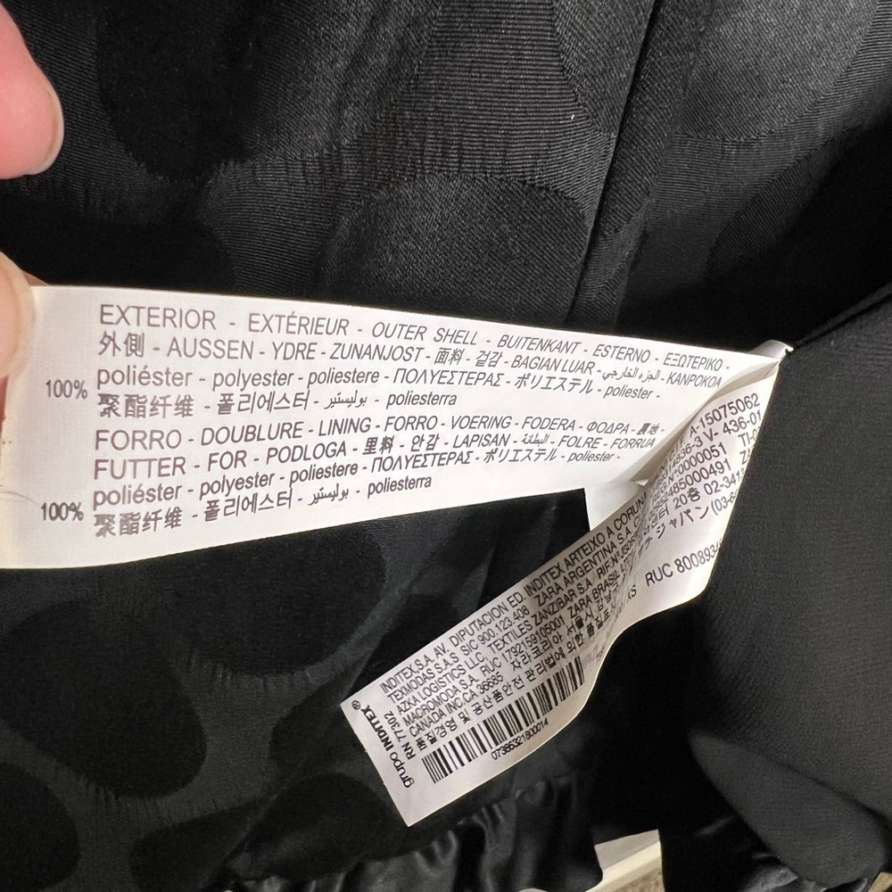 368. ZARA Jacquard Blazer Black Dot Lined Dress XS - Picture 6 of 9